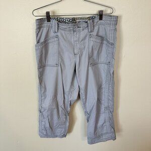 Loose Fit Organic Cotton Capri Pants With Floral Waistband XL Aventura